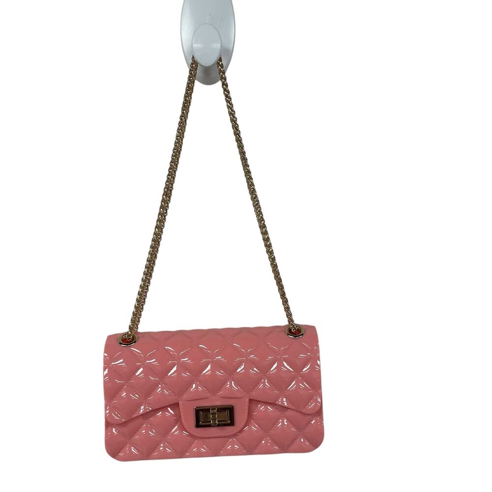 Unbranded Quilted Pink Plastic Crossbody Shoulder Handbag